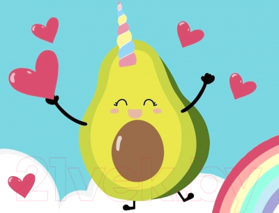 

Картина по номерам РЫЖИЙ КОТ, Веселое авокадо / ХК-3607