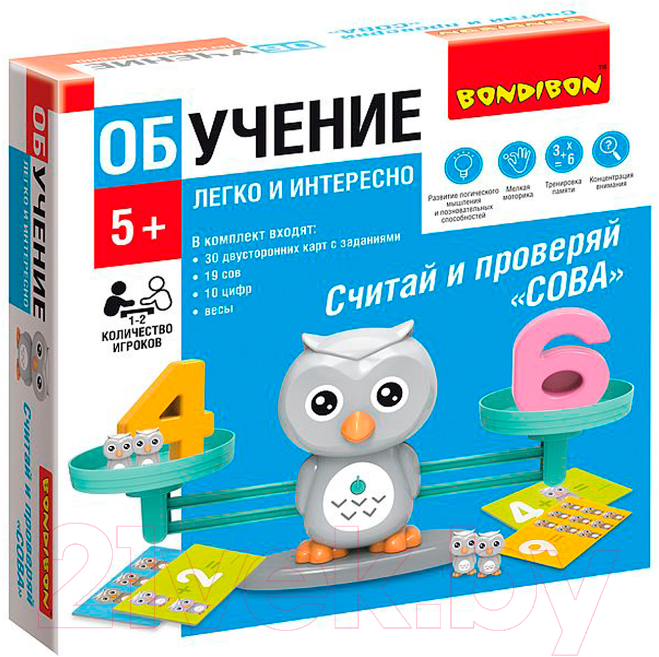 Развивающая игра Bondibon Считай и проверяй. Сова / ВВ5193 — фото 1