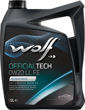 Моторное масло WOLF OfficialTech 0W20 LL FE / 65621/5 (5л)