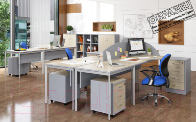Письменный стол Skyland СП-3.1SD 1400x600x755 (ясень шимо/алюминий)