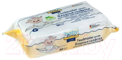 Влажные салфетки детские Babyline Для особо чувствительной кожи С экстрактом миндаля / 3001980 (80шт)