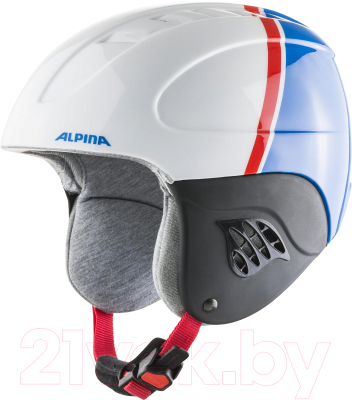 Шлем горнолыжный Alpina Sports 2021-22 Carat / A9035-77 (р-р 51-55, белый/красный/синий)
