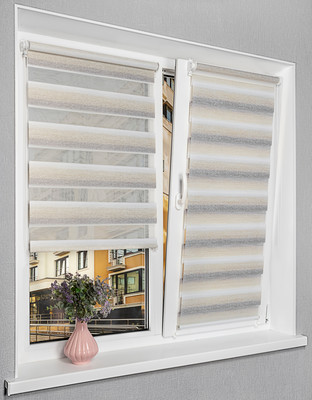 Рулонная штора Lm Decor Дабл ДН LB 55-02 43x160 (бежевый/серый) - 