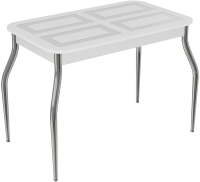 Обеденный стол ВВР Квадро 100x60 (белый/подстолье изогнутое) - 