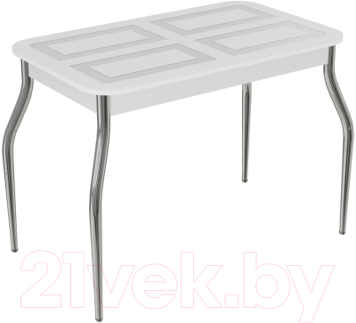 Обеденный стол ВВР Квадро 100x60 (белый/подстолье изогнутое)