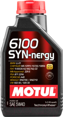 Моторное масло Motul 6100 Syn-nergy 5W40 / 107975 (1л)