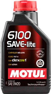 Моторное масло Motul 6100 Save-lite 0W20 / 108002 (1л)