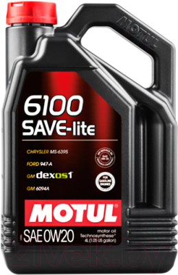 Моторное масло Motul 6100 Save-lite 0W20 / 108004 (4л)