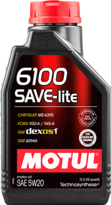 Моторное масло Motul 6100 Save-lite 5W20 / 108009 (1л)