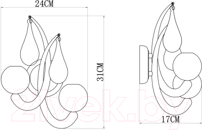 Бра Arte Lamp Sigma A3229AP-2WH