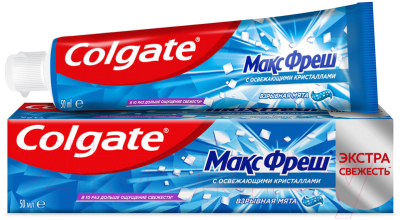 Зубная паста Colgate Макс Фреш с освежающими кристаллами. Взрывная мята (50мл)