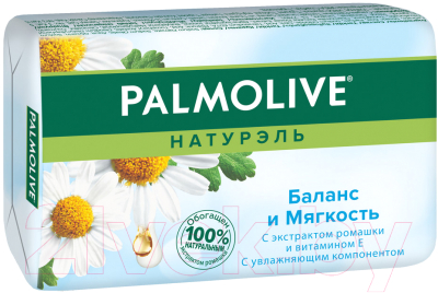 Мыло твердое Palmolive Натурэль. Баланс и мягкость с экстрактом ромашки и витамином Е (90г)