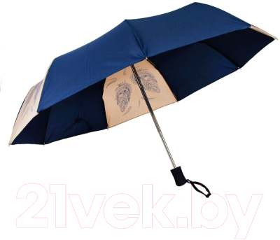 Зонт складной Капялюш 17С3-00718 (синий/бежевый)