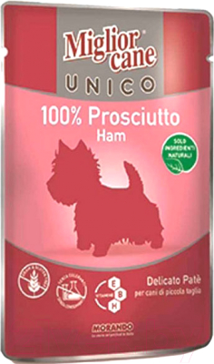 Влажный корм для собак Miglior Cane Unico Ham (100г)