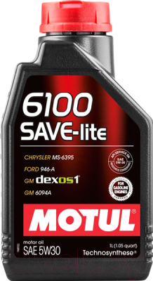 Моторное масло Motul 6100 Save-lite 5W30 / 107956 (1л)