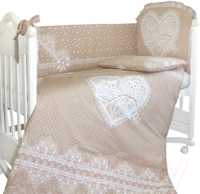 Комплект постельный для малышей L'Abeille Амур Ажур 4 (бязь)
