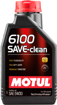 Моторное масло Motul 6100 Save-clean 5W-30 / 107960 (1л)