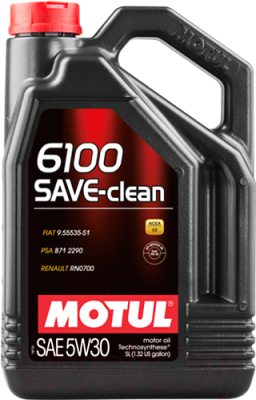 Моторное масло Motul 6100 Save-clean 5W-30 / 107968 (5л)