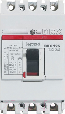 Выключатель автоматический Legrand DRX 125/125A 3P 36kA / 27225