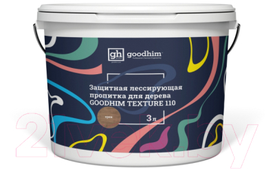 Пропитка для дерева GoodHim Texture 110 лессирующая для дерева (орех, 3л)