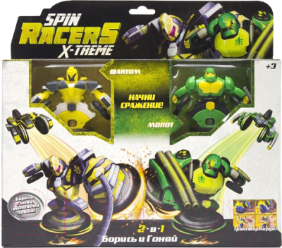 Робот-трансформер Spin Racers Волчок 2 в 1 Фантом и Молот / K02SRDP2