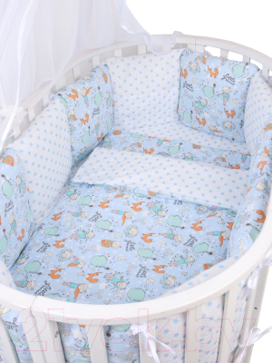 Изображение товара Бортик в кроватку Amarobaby Мечтатель / AMARO-3112-MPr (12 подушек, голубой)