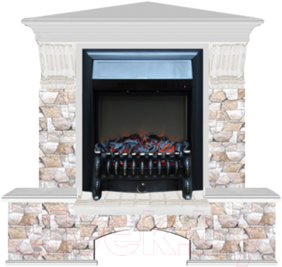 

Каминокомплект Glenrich, Бостон К Fobos Black угловой