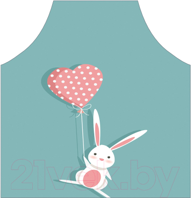 Кухонный фартук JoyArty Влюбленный кролик с шариком / ap-44099