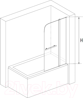 Изображение товара Стеклянная шторка для ванны RGW 03111210-11