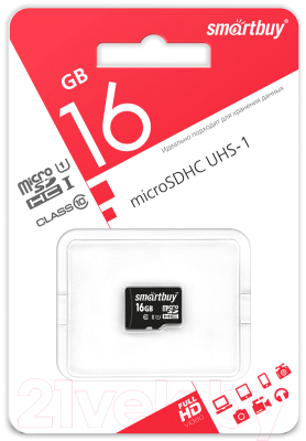 Карта памяти SmartBuy MicroSDHC (Class 10) 16GB (SB16GBSDCL10-00)