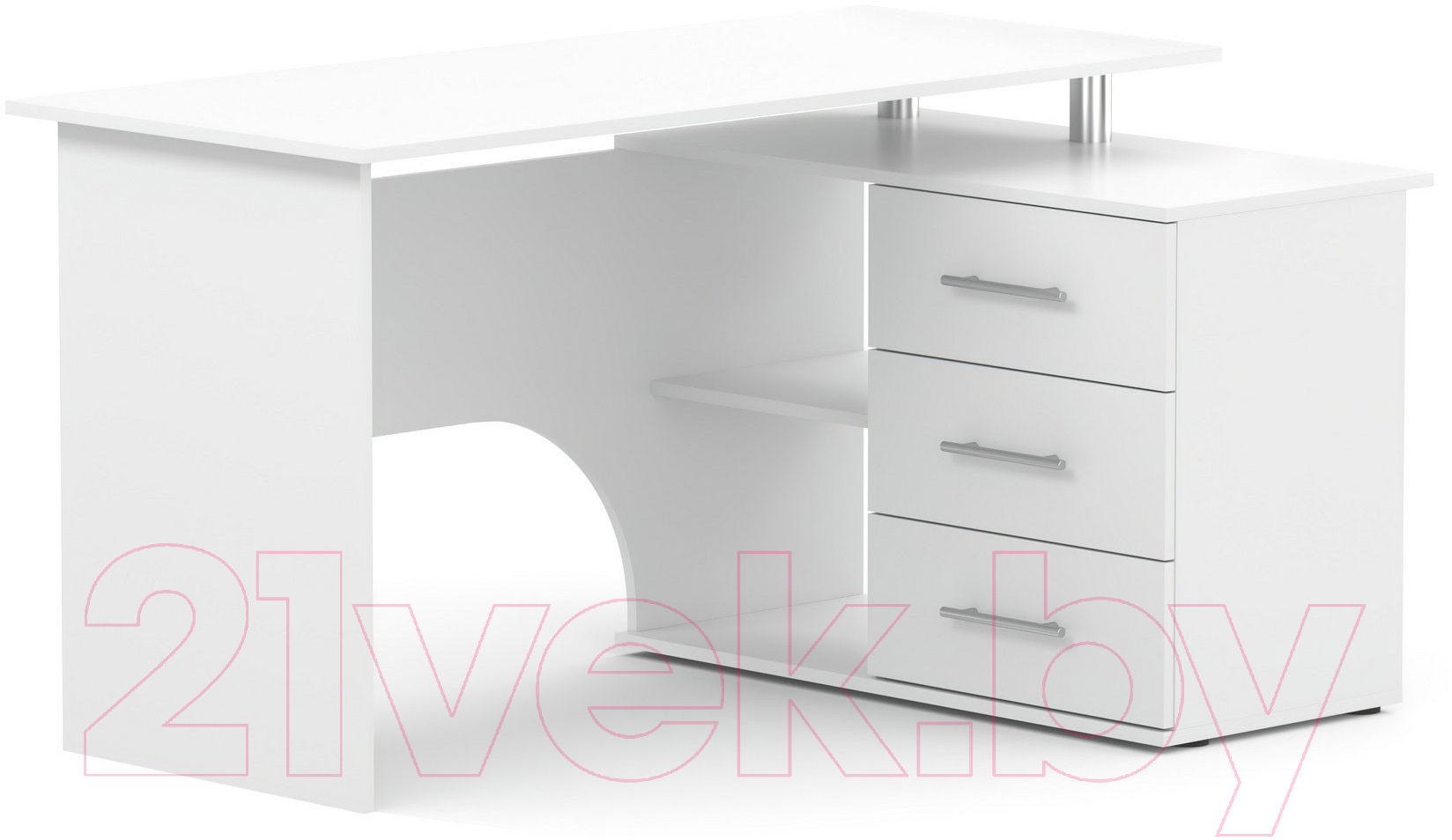 Компьютерный стол Сокол-Мебель КСТ-09 (правый, белый)