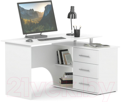 Письменный стол Сокол-Мебель КСТ-09 (правый, белый)