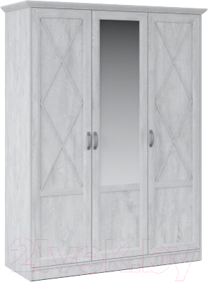Шкаф Империал Лорена 3-х дверный (бетон/паин белый)