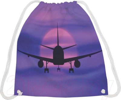 Мешок для обуви JoyArty Самолет в полете на закат / bpa_52017