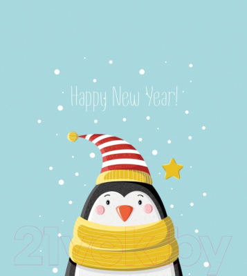 Мешок для обуви JoyArty Пингвин в новогоднюю ночь / bpa_290615
