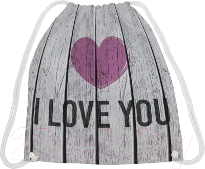 Мешок для обуви JoyArty Сердце на деревянном фоне / bpa_46203
