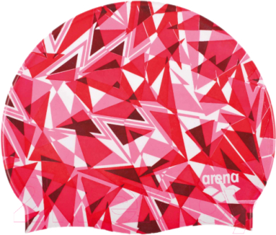Шапочка для плавания ARENA Print 2 1E368 470 (shattered Ggass, fluo red)
