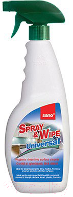 Универсальное чистящее средство Sano Spray & Wipe (750мл)