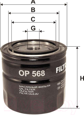 Масляный фильтр Filtron OP568