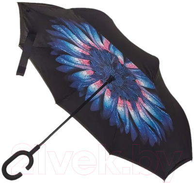 Зонт-трость Ame Yoke L59 (разноцветный цветок/черный)