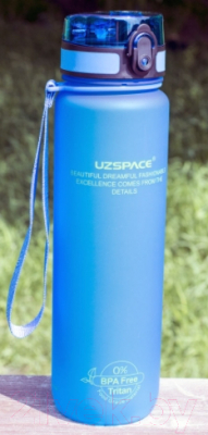 Бутылка для воды UZSpace Colorful Frosted / 3038 (1л, голубой)