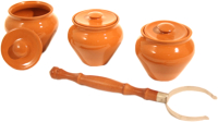 Набор горшочков для запекания Вятская керамика НБР ВК-1/3_3260 (цветной) - 