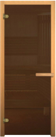Стеклянная дверь для бани/сауны Везувий 190x70 GB (6мм, стекло бронзовое, осина) - 