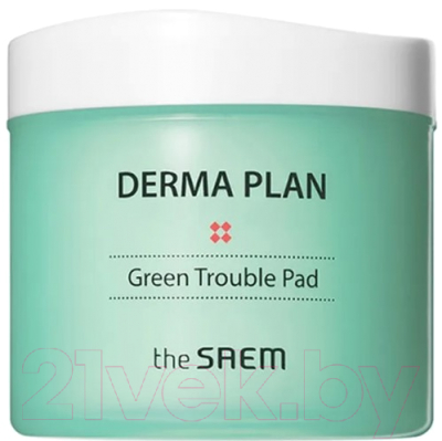 Пэд для лица The Saem Derma Plan Green Trouble Pad (70шт)