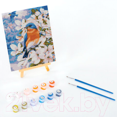 Картина по номерам Юнландия Птица в цветущем саду с акриловыми красками / 662506