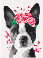 Картина по номерам Юнландия Милая собачка с акриловыми красками / 662508 - 