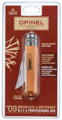 Нож складной Opinel №9 / 000623 (углеродистая сталь, бук, блистер)