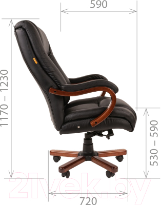 Кресло офисное Chairman 503 (кожа, черная)