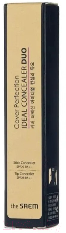 Консилер The Saem Cover Perfection Ideal Concealer Duo 01 Clear Beige (4.2г+4.5г) — фото 5
