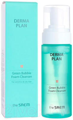 Пенка для умывания The Saem Derma Plan Green Bubble Foam Cleanser  (150мл)